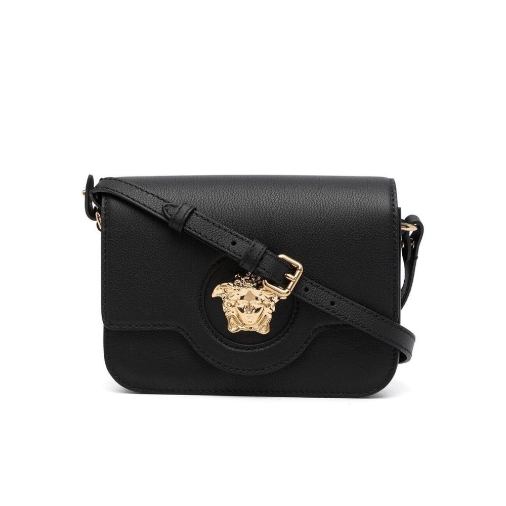 NWT Versace Black La Medusa Plaque Shoulder Crossbody Bag 2150$